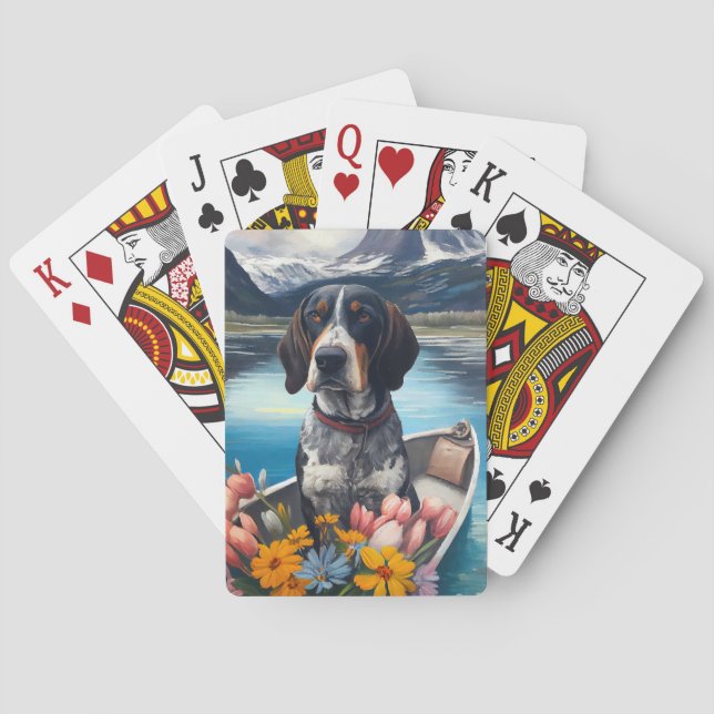Bluetick Coonhound on a Paddle: A Scenic Adventure Poker Cards (Back)