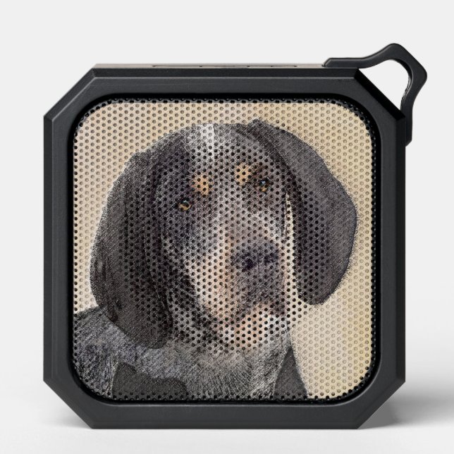 Bluetick Coonhound Painting - Cute Original Dog Ar Bluetooth Speaker (Front)