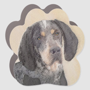 Bluetick Coonhound Painting - Cute Original Dog Ar Car Magnet