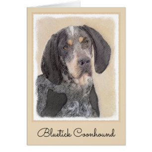 Bluetick Coonhound Painting - Cute Original Dog Ar Cards