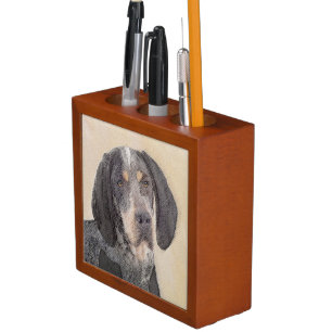 Bluetick Coonhound Painting - Cute Original Dog Ar Desk Organizer