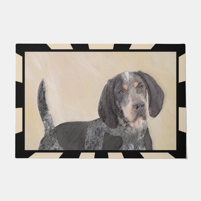 Bluetick Coonhound Painting - Cute Original Dog Ar Doormat (Front)