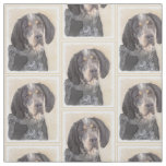 Bluetick Coonhound Painting - Cute Original Dog Ar Fabric
