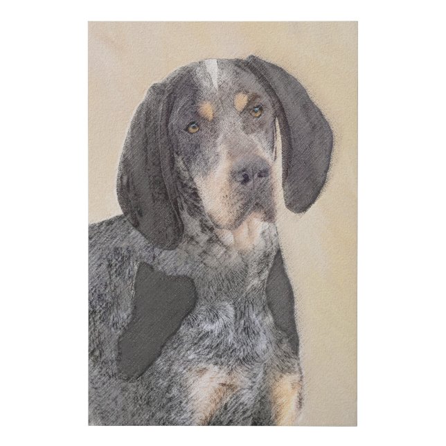Bluetick Coonhound Painting - Cute Original Dog Ar Faux Canvas Print (Front)