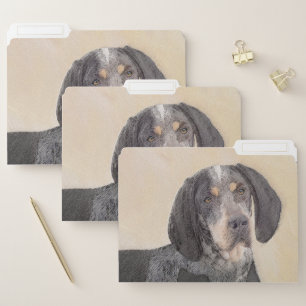 Bluetick Coonhound Painting - Cute Original Dog Ar File Folder