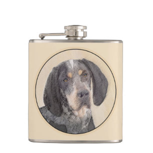 Bluetick Coonhound Painting - Cute Original Dog Ar Flask