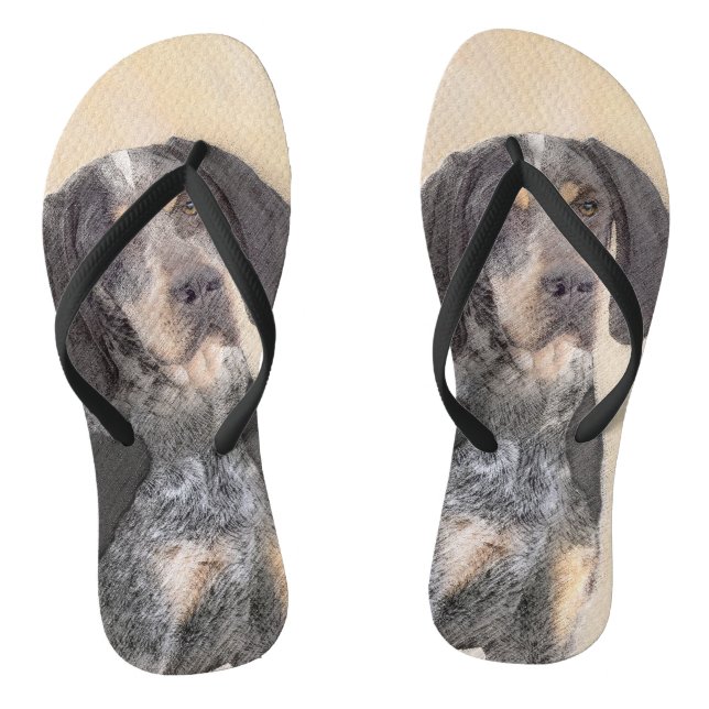 Bluetick Coonhound Painting - Cute Original Dog Ar Flip Flops (Footbed)