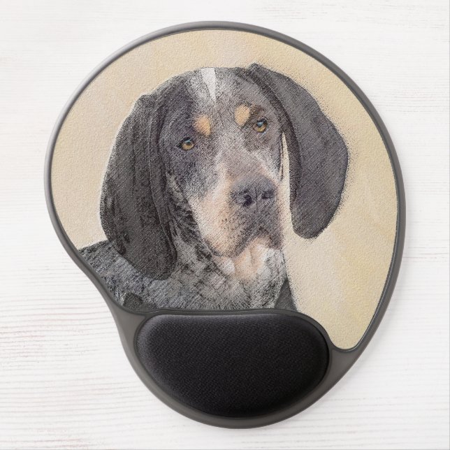 Bluetick Coonhound Painting - Cute Original Dog Ar Gel Mouse Pad (Front)