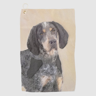 Bluetick Coonhound Painting - Cute Original Dog Ar Golf Towel