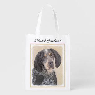 Bluetick Coonhound Painting - Cute Original Dog Ar Grocery Bag