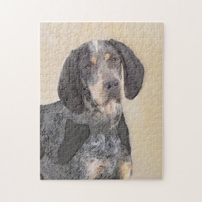 Bluetick Coonhound Painting - Cute Original Dog Ar Jigsaw Puzzle (Vertical)