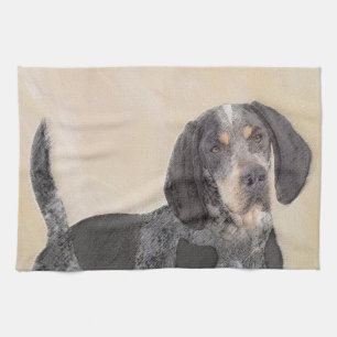 Bluetick Coonhound Painting - Cute Original Dog Ar Kitchen Towel