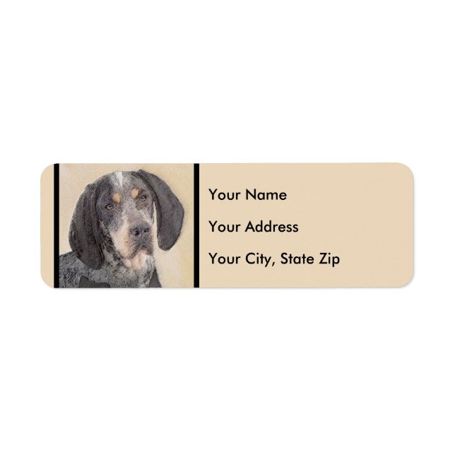 Bluetick Coonhound Painting - Cute Original Dog Ar Label (Front)