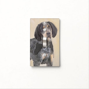 Bluetick Coonhound Painting - Cute Original Dog Ar Light Switch Cover