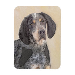 Bluetick Coonhound Painting - Cute Original Dog Ar Magnet