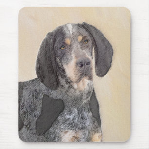 Bluetick Coonhound Painting - Cute Original Dog Ar Mouse Pad