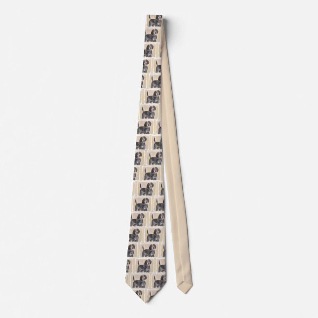 Bluetick Coonhound Painting - Cute Original Dog Ar Neck Tie (Front)