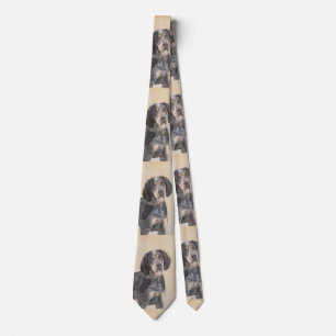 Bluetick Coonhound Painting - Cute Original Dog Ar Neck Tie