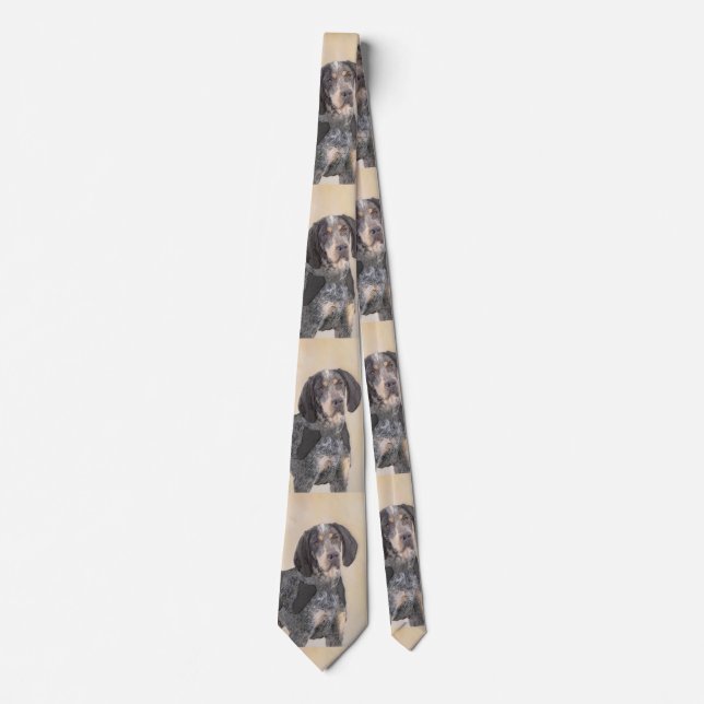 Bluetick Coonhound Painting - Cute Original Dog Ar Neck Tie (Front)