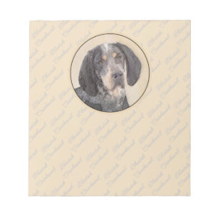 Bluetick Coonhound Painting - Cute Original Dog Ar Notepad