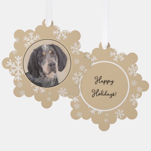 Bluetick Coonhound Painting _ Cute Original Dog Ar Ornament Card