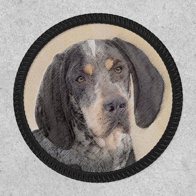 Bluetick Coonhound Painting - Cute Original Dog Ar Patch (Front)