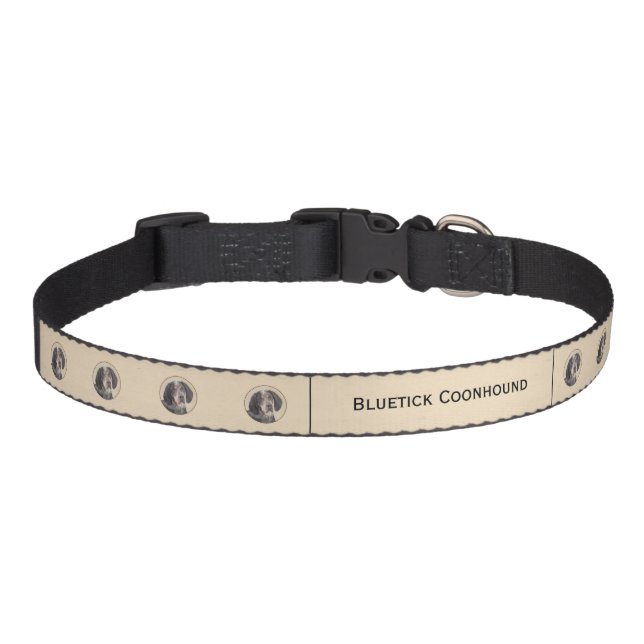Bluetick Coonhound Painting - Cute Original Dog Ar Pet Collar (Front)