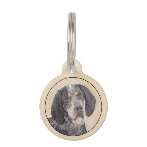 Bluetick Coonhound Painting _ Cute Original Dog Ar Pet ID Tag