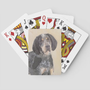 Bluetick Coonhound Painting - Cute Original Dog Ar Poker Cards