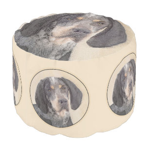 Bluetick Coonhound Painting - Cute Original Dog Ar Pouf