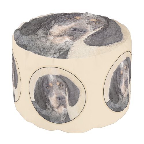 Bluetick Coonhound Painting _ Cute Original Dog Ar Pouf