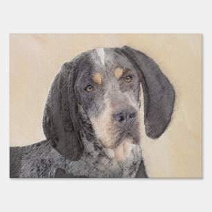 Bluetick Coonhound Painting - Cute Original Dog Ar Sign