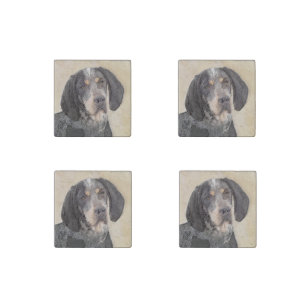 Bluetick Coonhound Painting - Cute Original Dog Ar Stone Magnet