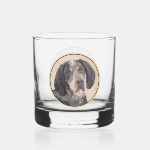 Bluetick Coonhound Painting _ Cute Original Dog Ar Whiskey Glass