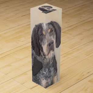 Bluetick Coonhound Painting - Cute Original Dog Ar Wine Box
