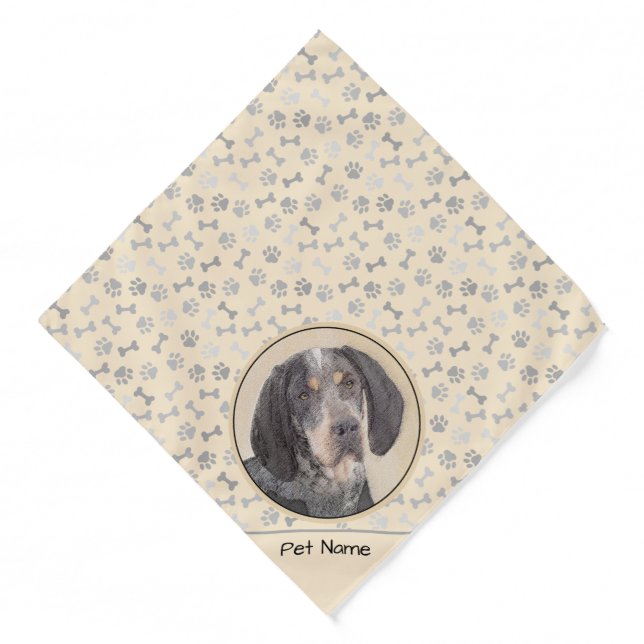 Bluetick Coonhound Painting with Markings Dog Art Bandana (Front)