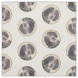 Bluetick Coonhound Painting with Markings Dog Art Fabric