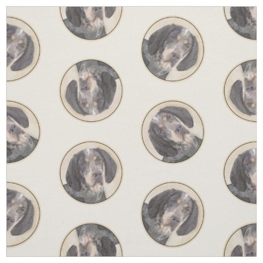 Bluetick Coonhound Painting with Markings Dog Art Fabric