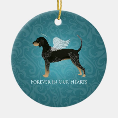 Bluetick Coonhound Pet Memorial Angel Dog Ceramic Ornament