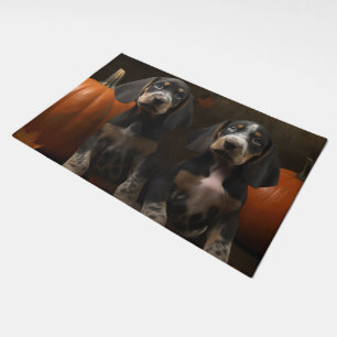 Bluetick Coonhound Puppy Autumn Delight Pumpkin  Doormat