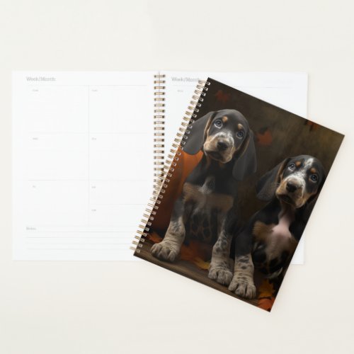 Bluetick Coonhound Puppy Autumn Delight Pumpkin  Planner