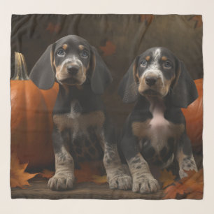 Bluetick Coonhound Puppy Autumn Delight Pumpkin Scarf