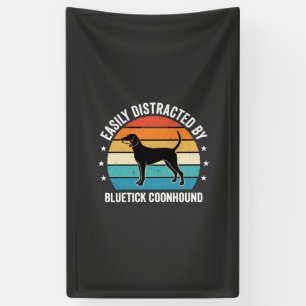 Bluetick Coonhound Retro Sunset Dog Banner