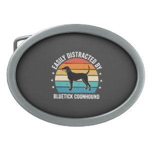 Bluetick Coonhound Retro Sunset Dog Belt Buckle
