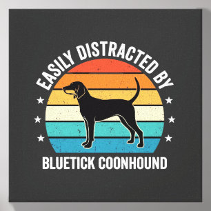 Bluetick Coonhound Retro Sunset Dog Canvas Photo Tile