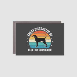 Bluetick Coonhound Retro Sunset Dog Car Magnet