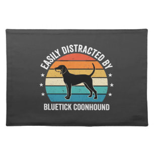 Bluetick Coonhound Retro Sunset Dog Cloth Placemat