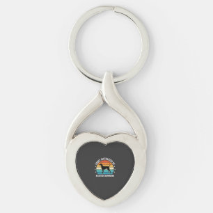 Bluetick Coonhound Retro Sunset Dog Keychain