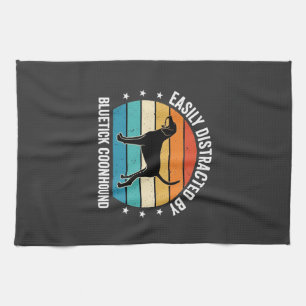 Bluetick Coonhound Retro Sunset Dog Kitchen Towel