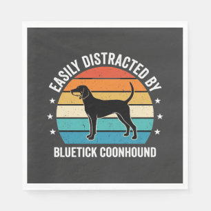 Bluetick Coonhound Retro Sunset Dog Napkins